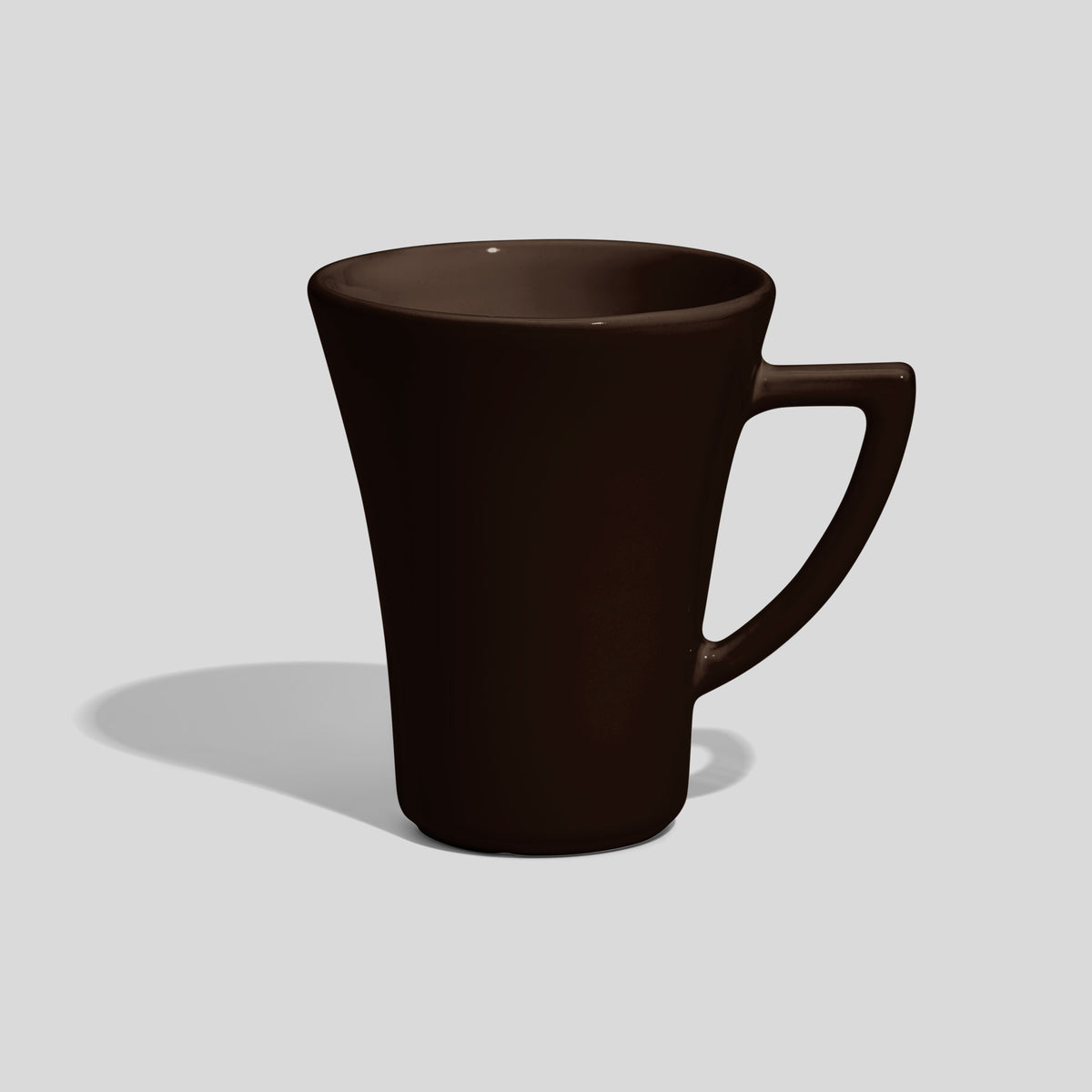 Konische Kaffeetasse 200 ml mit Dreieckshenkel – Dunkelbraun