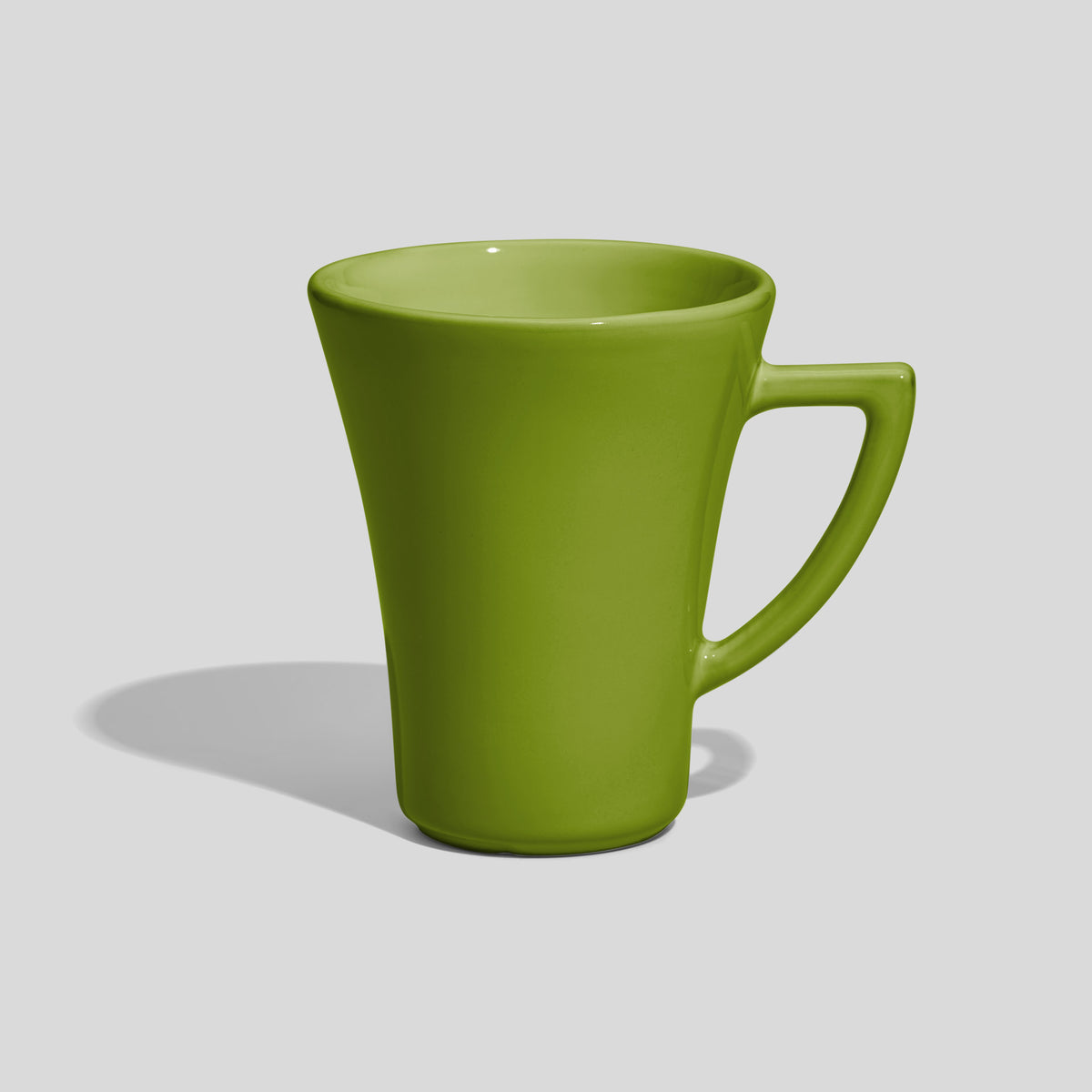 Konische Kaffeetasse 200 ml mit Dreieckshenkel – Olivgrün