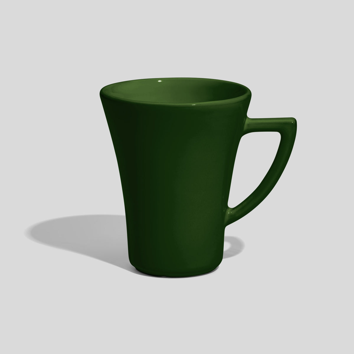 Konische Kaffeetasse 200 ml mit Dreieckshenkel – Tannengrün
