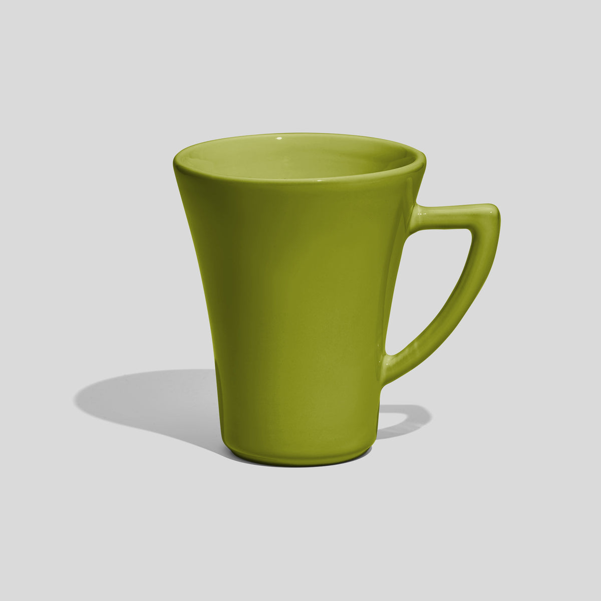 Konische Kaffeetasse 250 ml mit Dreieckshenkel – Limettengrün