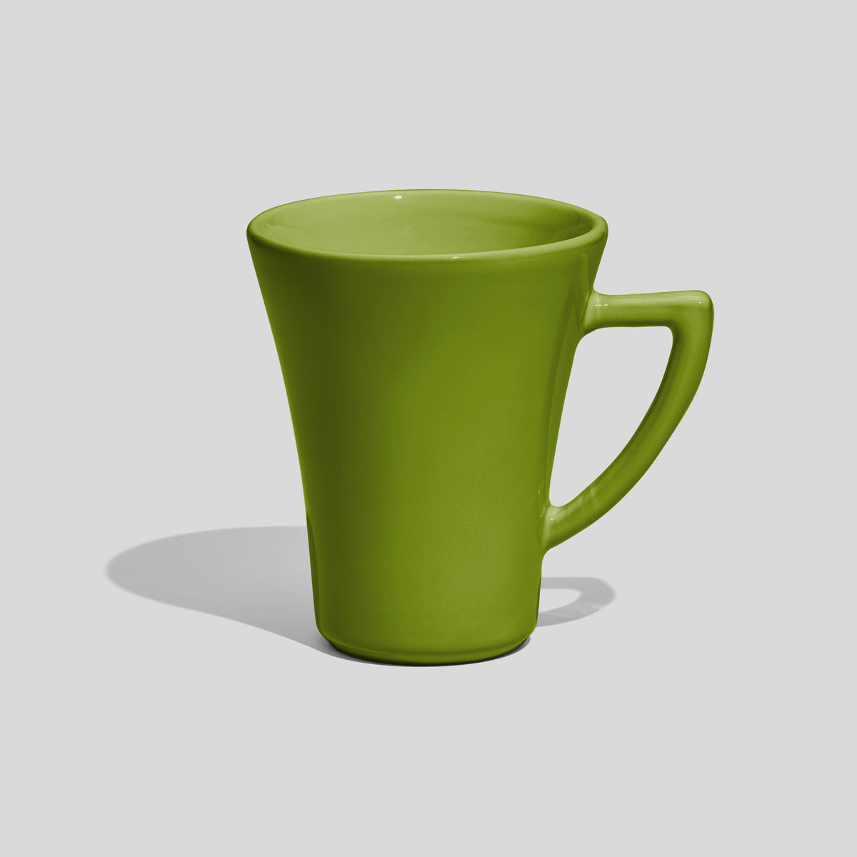 Konische Kaffeetasse 250 ml mit Dreieckshenkel – Olivgrün