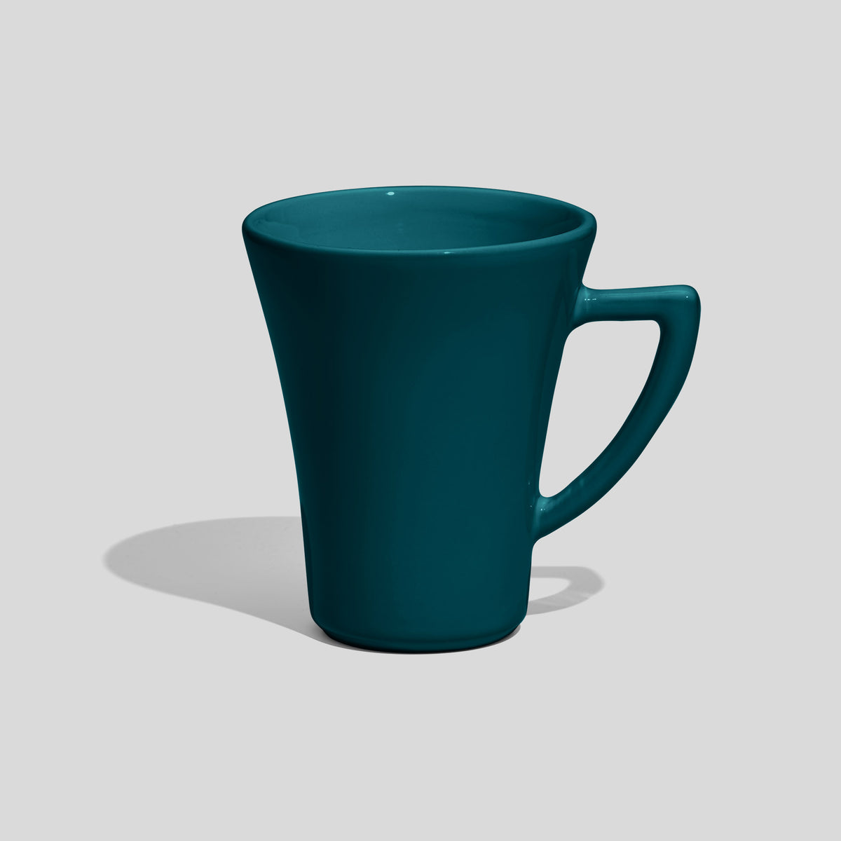 Konische Kaffeetasse 250 ml mit Dreieckshenkel – Petrol