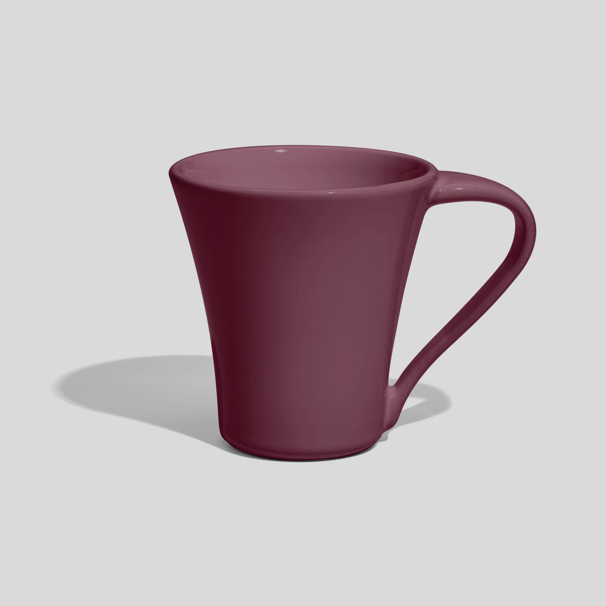Konische Keramiktasse 200 ml mit geschwungenem Henkel – Mauve