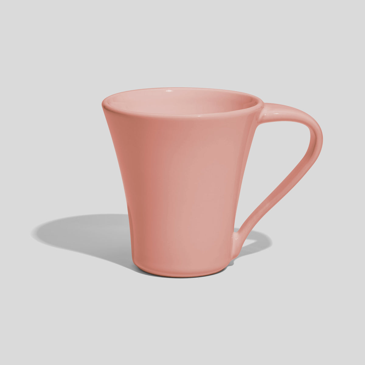 Konische Keramiktasse 200 ml mit geschwungenem Henkel – Rosa