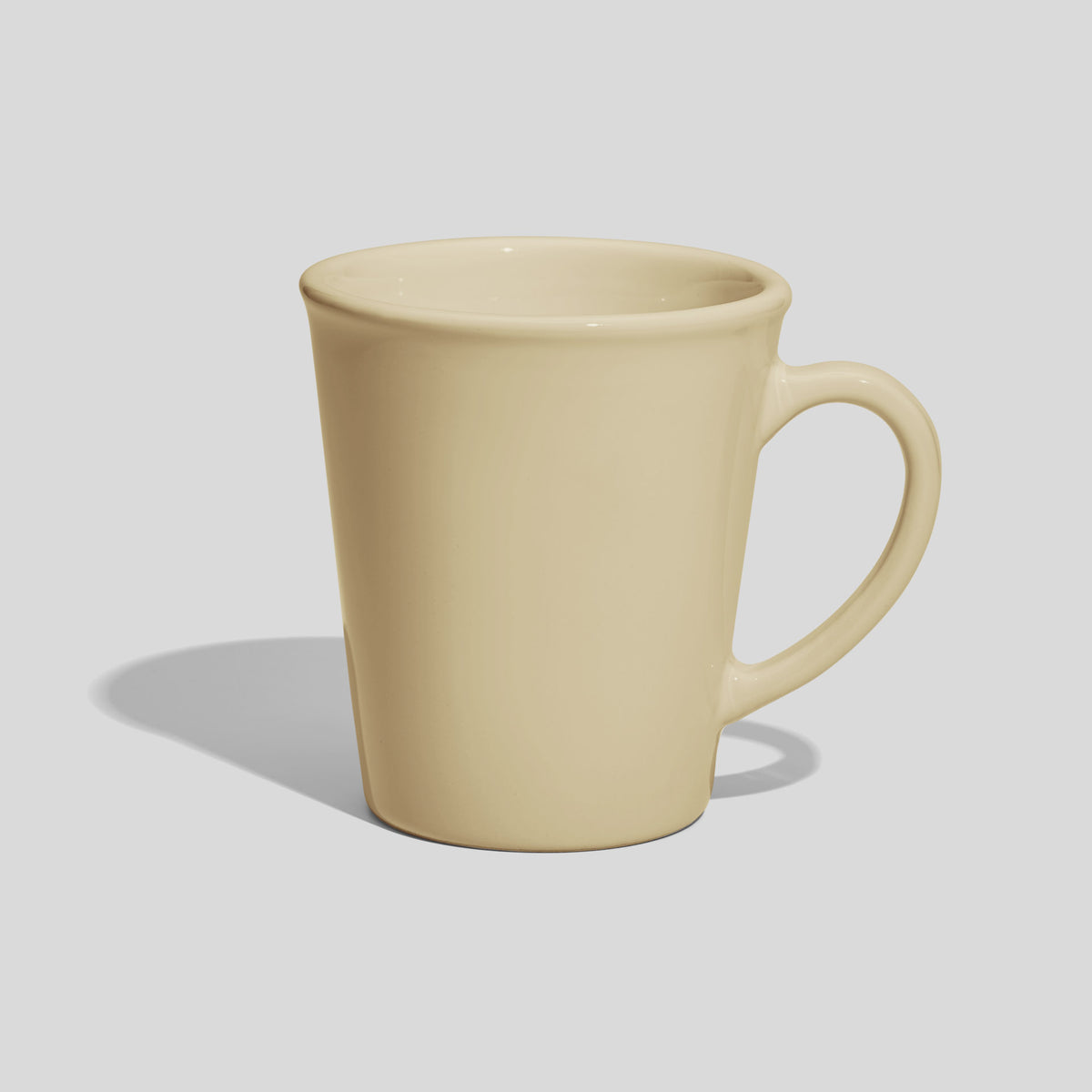 Konische Keramiktasse 280 ml mit Bogenhenkel – Beige