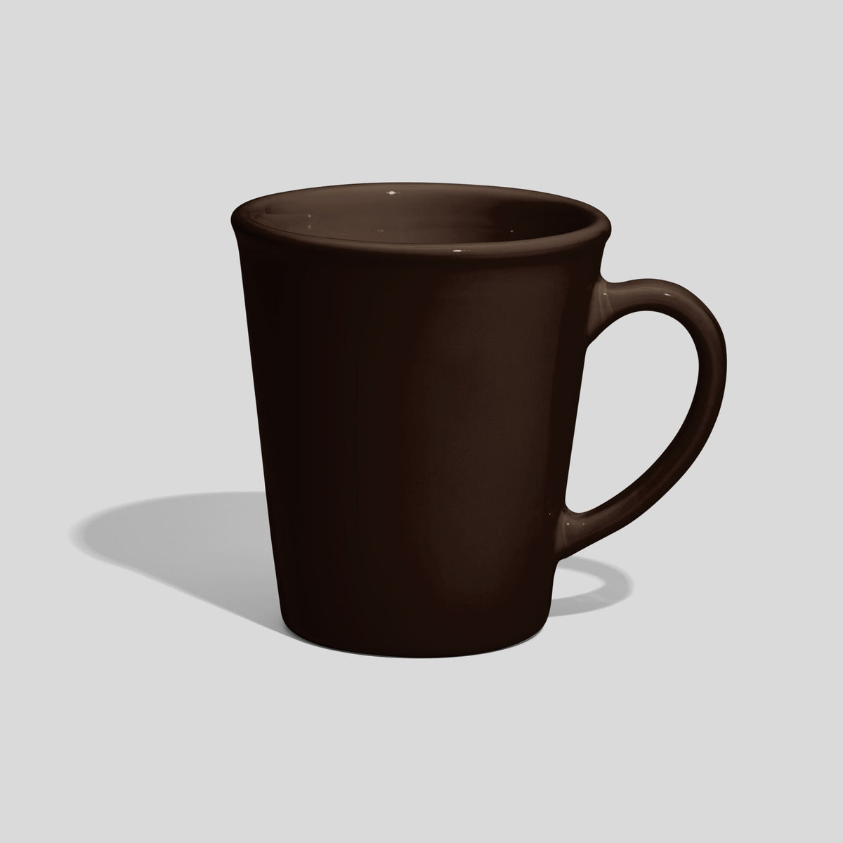 Konische Keramiktasse 280 ml mit Bogenhenkel – Dunkelbraun