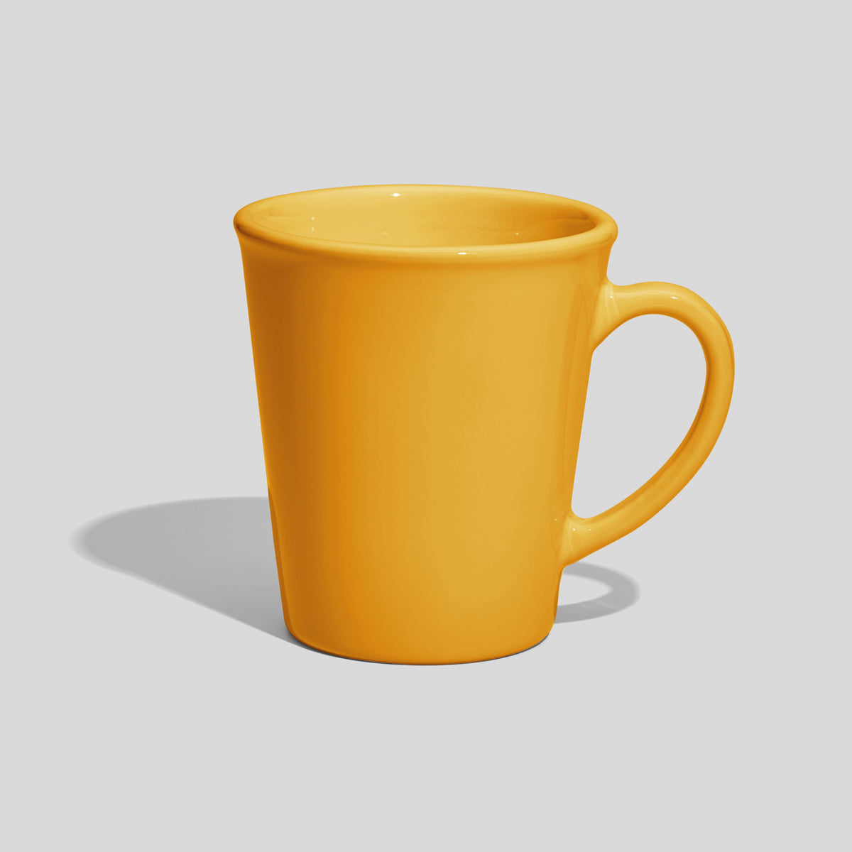 Konische Keramiktasse 280 ml mit Bogenhenkel – Gelb