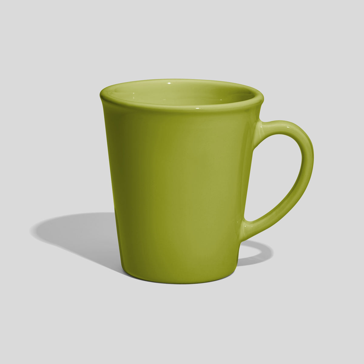 Konische Keramiktasse 280 ml mit Bogenhenkel – Limettengrün