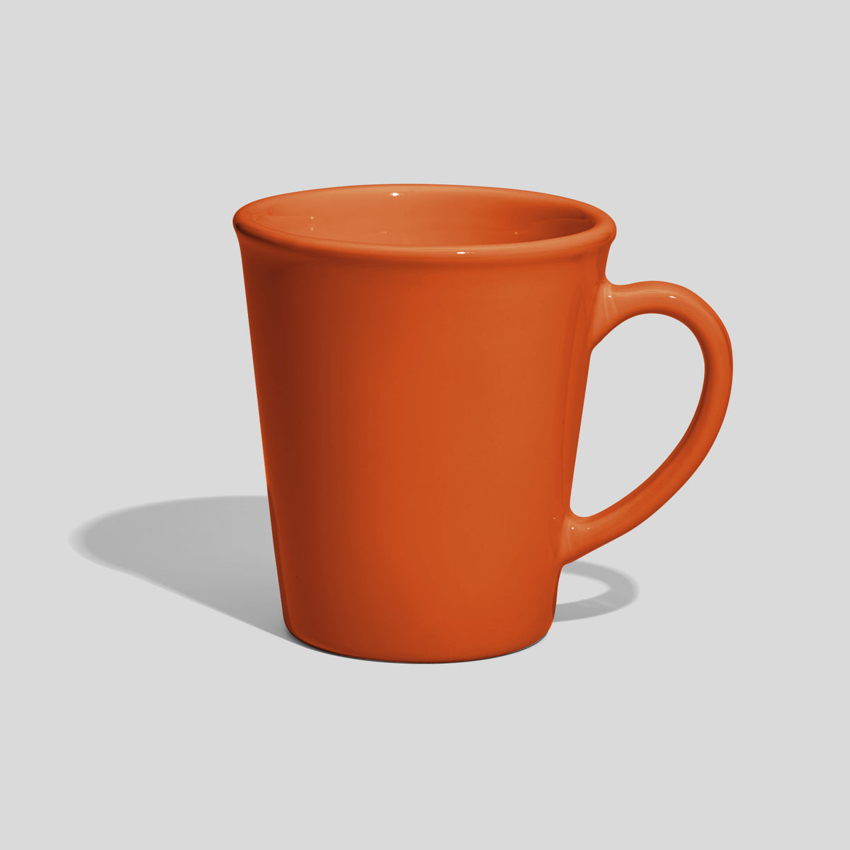 Konische Keramiktasse 280 ml mit Bogenhenkel – Orange