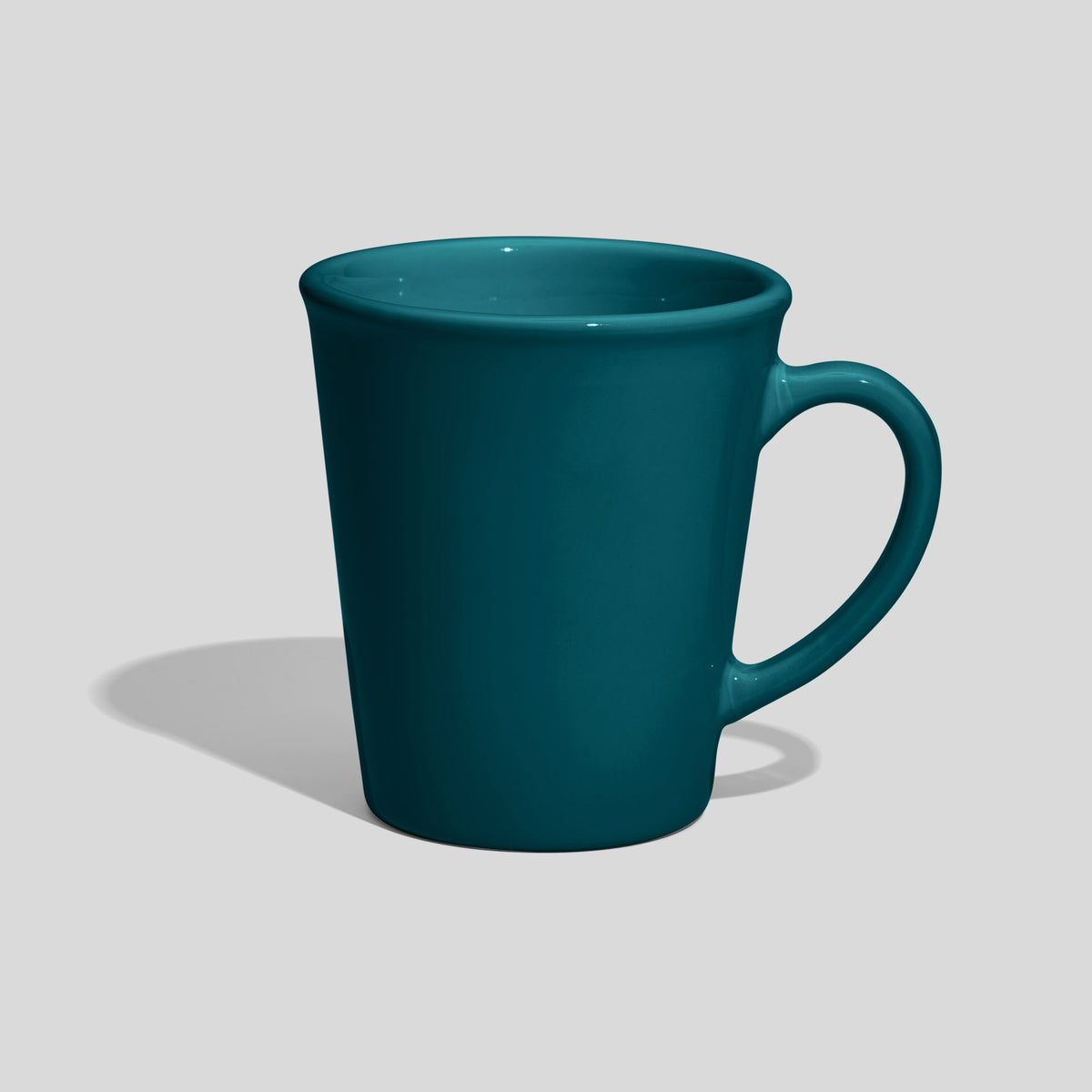 Konische Keramiktasse 280 ml mit Bogenhenkel – Petrol