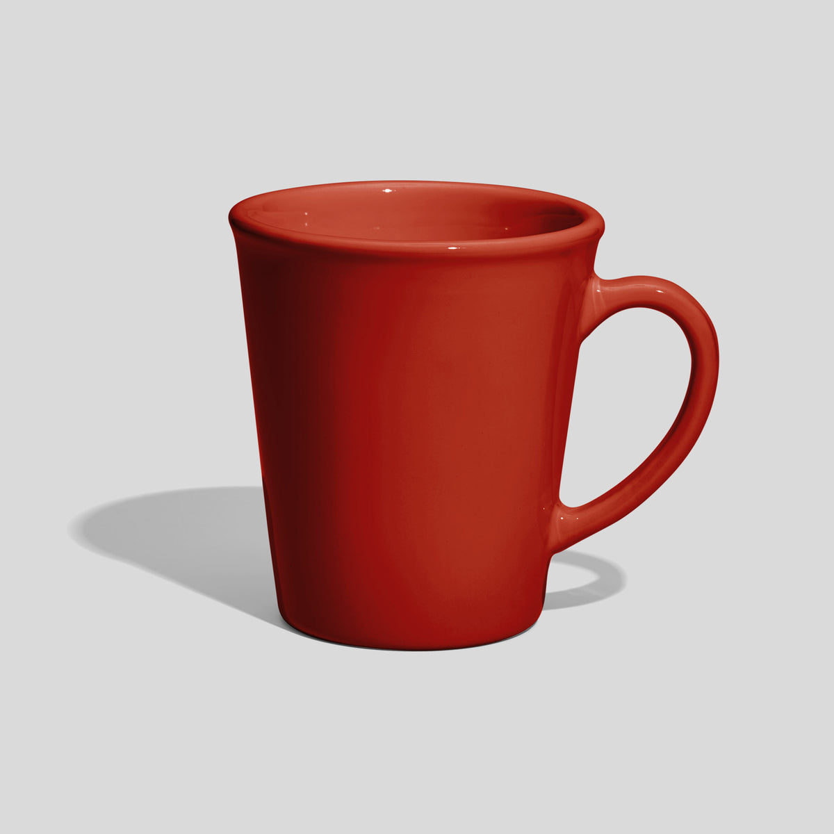 Konische Keramiktasse 280 ml mit Bogenhenkel – Rot