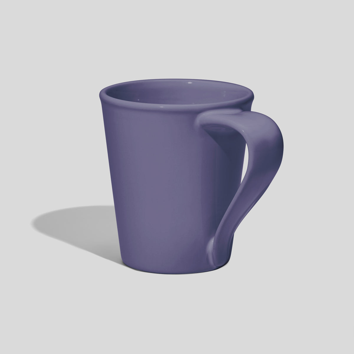 Konische Keramiktasse 280 ml mit geschwungenem Henkel – Lavendel