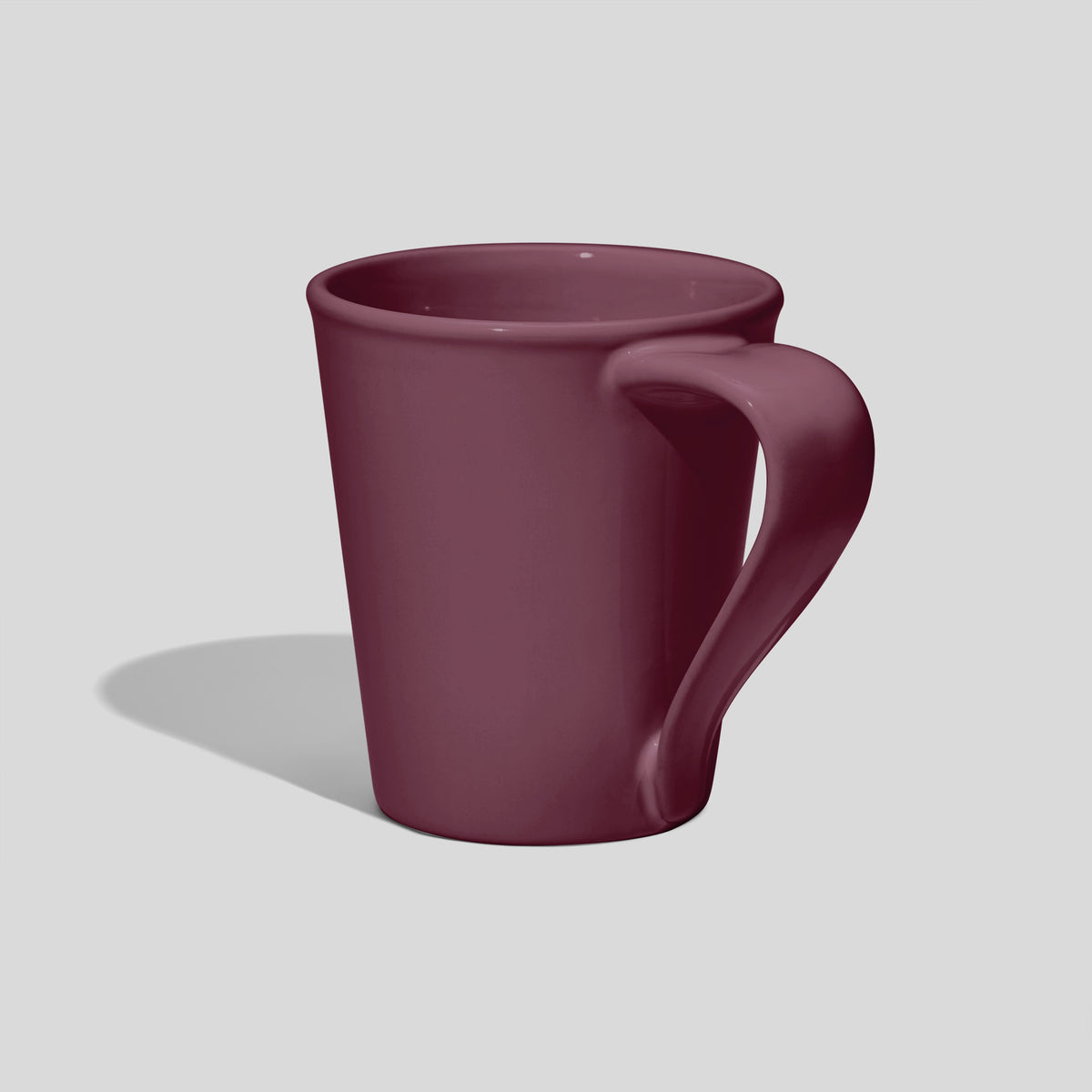 Konische Keramiktasse 280 ml mit geschwungenem Henkel – Mauve