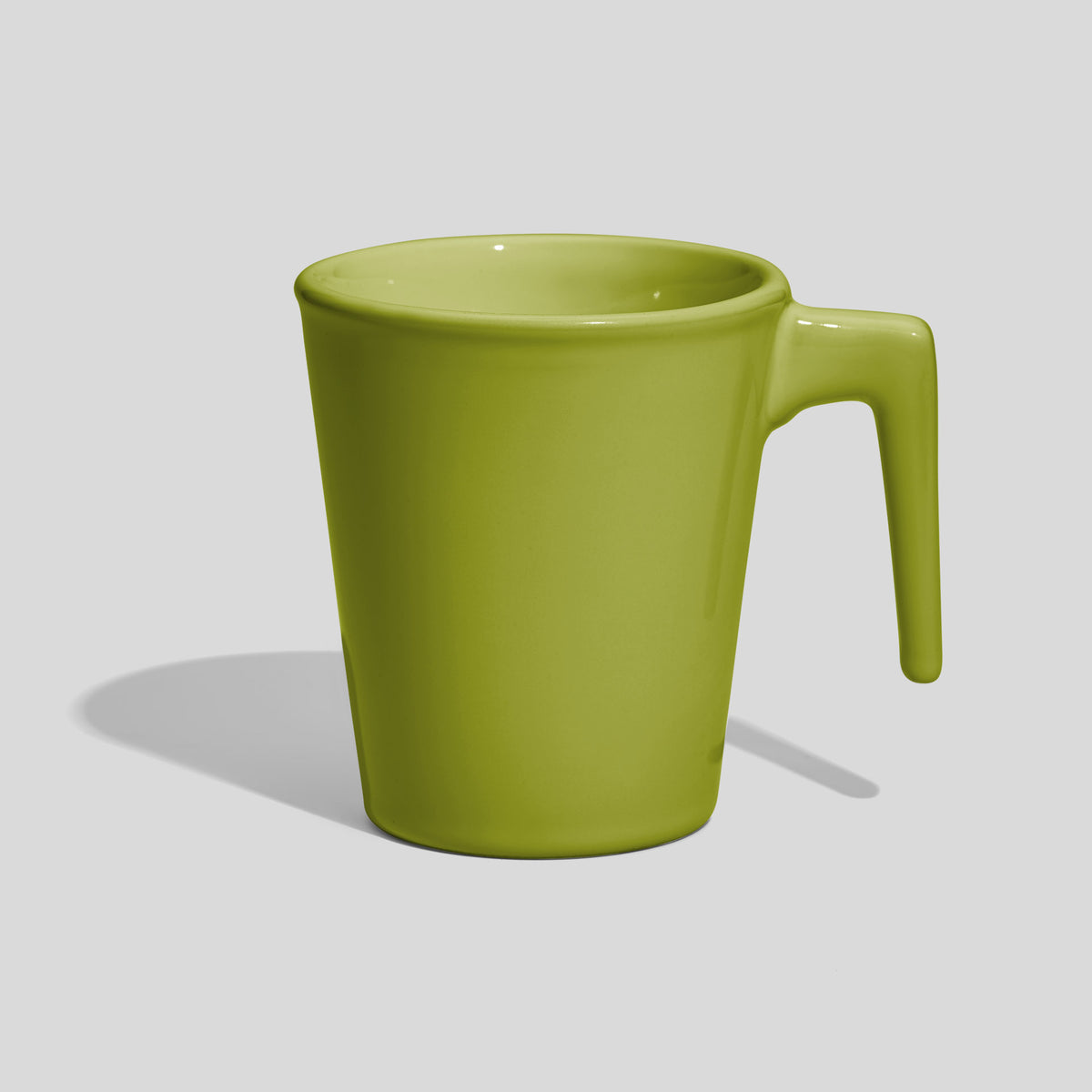 Konische Keramiktasse 280 ml mit offenem Griff – Limettengrün
