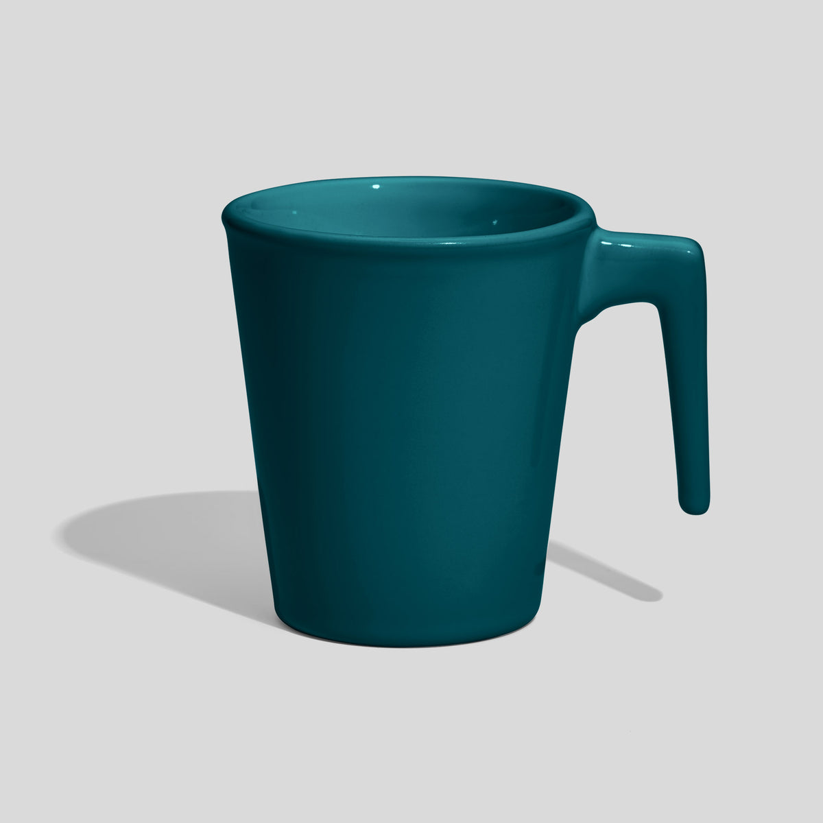 Konische Keramiktasse 280 ml mit offenem Griff – Petrol