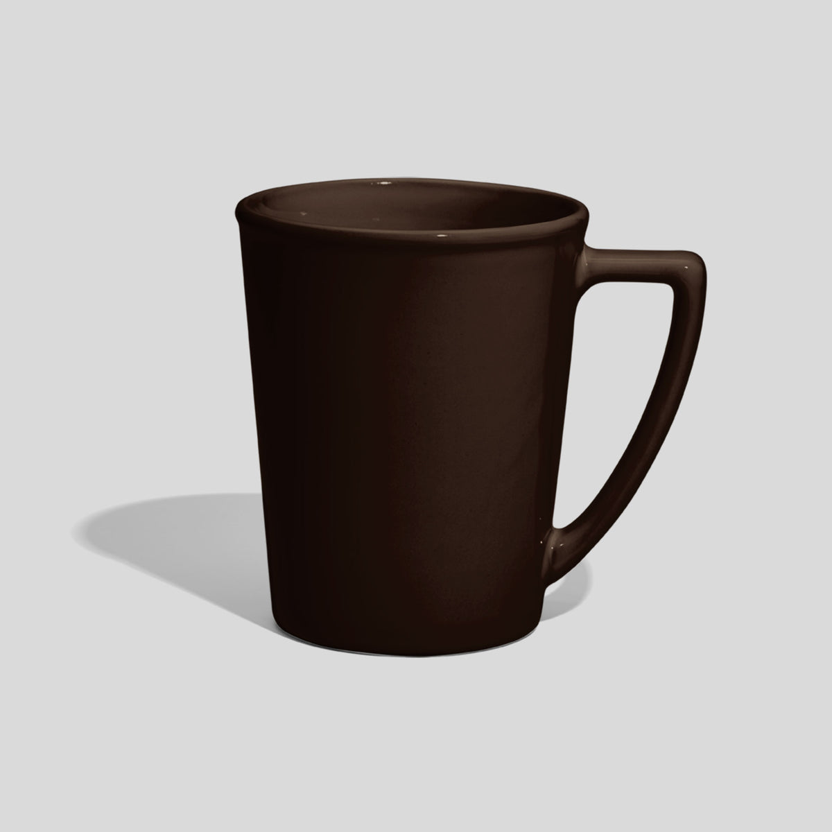 Konische Keramiktasse 280 ml mit Winkelhenkel – Dunkelbraun