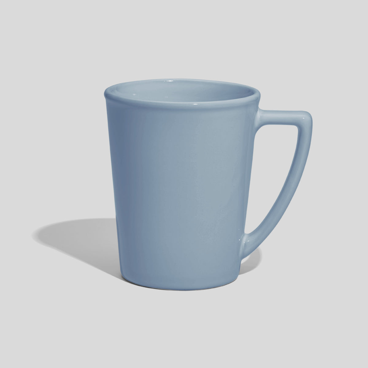 Konische Keramiktasse 280 ml mit Winkelhenkel – Hellblau