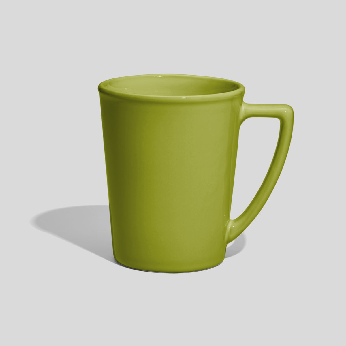 Konische Keramiktasse 280 ml mit Winkelhenkel – Limettengrün