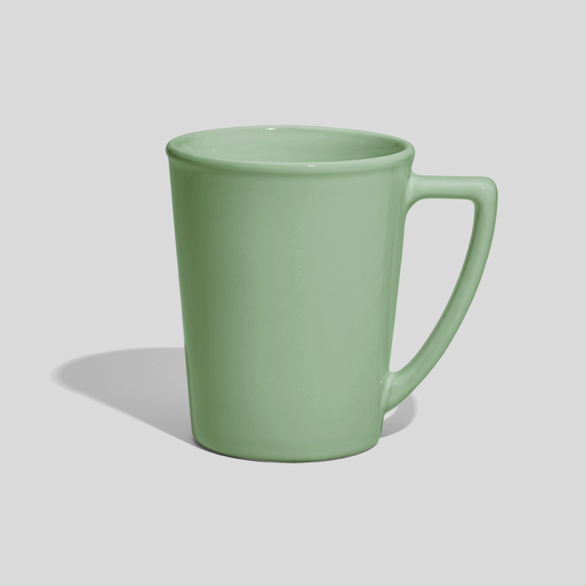 Konische Keramiktasse 280 ml mit Winkelhenkel – Mintgrün