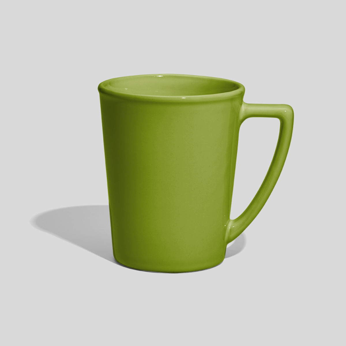 Konische Keramiktasse 280 ml mit Winkelhenkel – Olivgrün