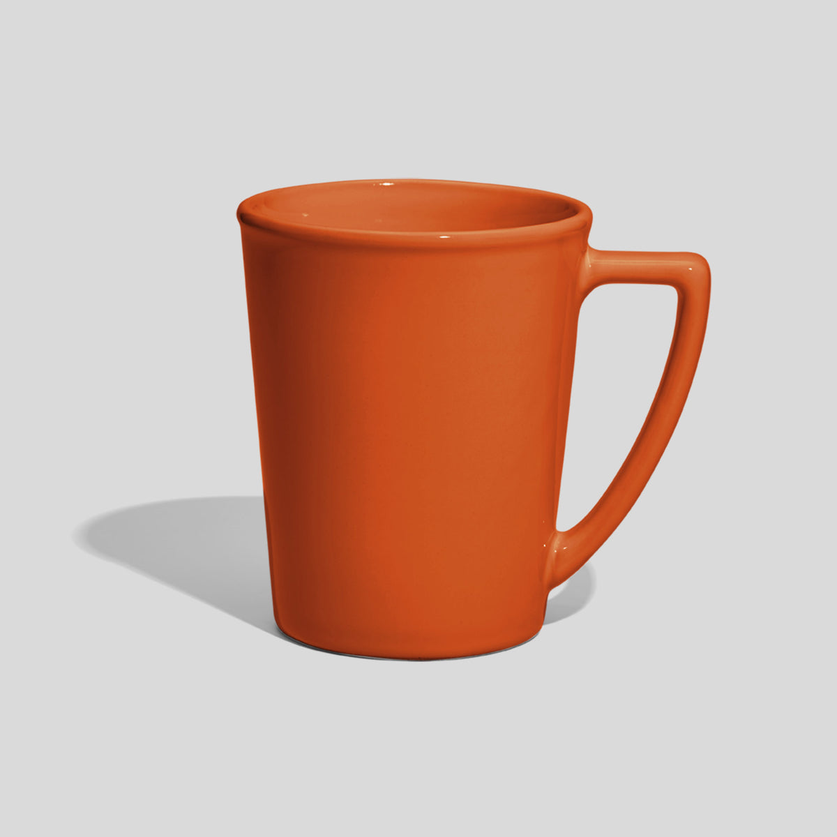 Konische Keramiktasse 280 ml mit Winkelhenkel – Orange