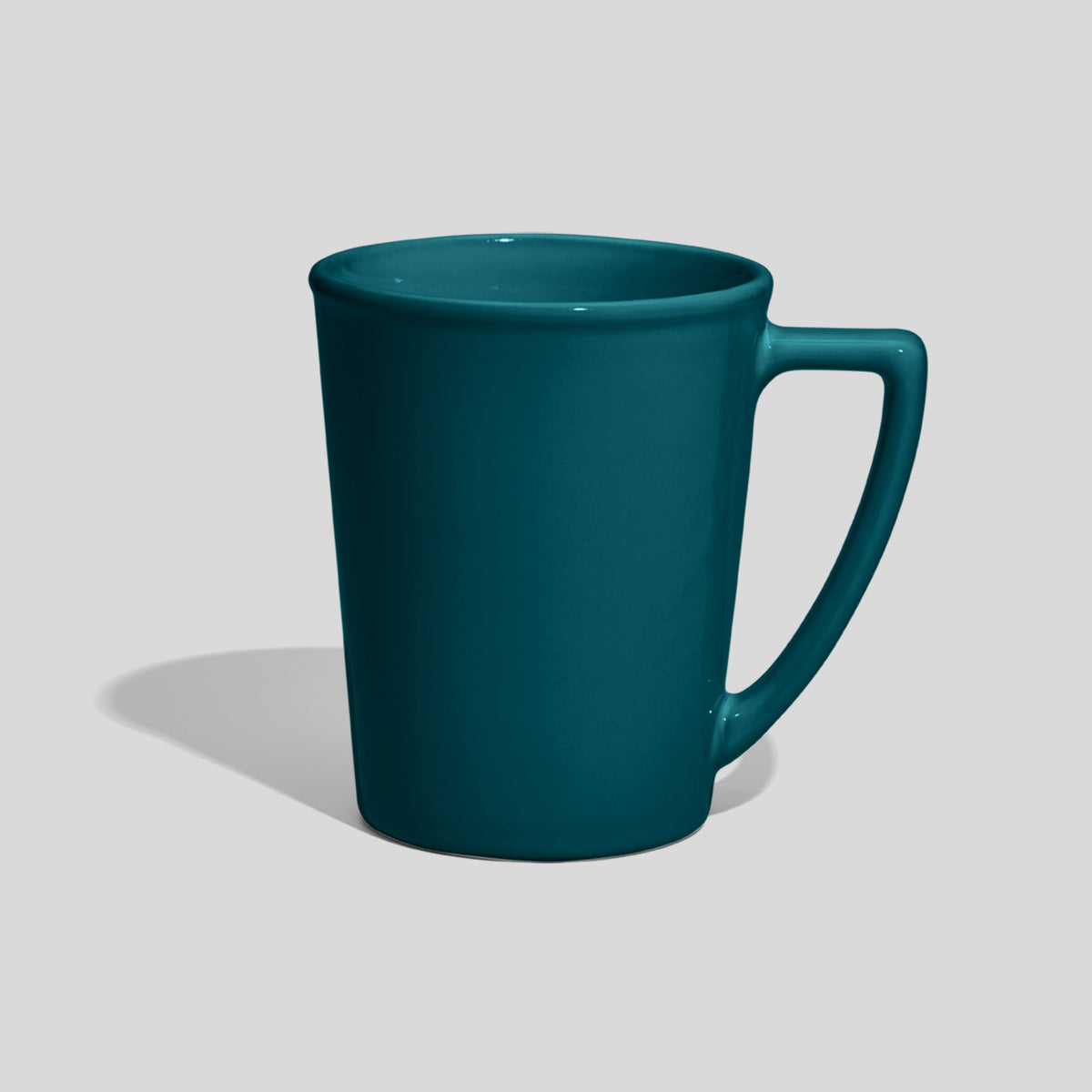 Konische Keramiktasse 280 ml mit Winkelhenkel – Petrol