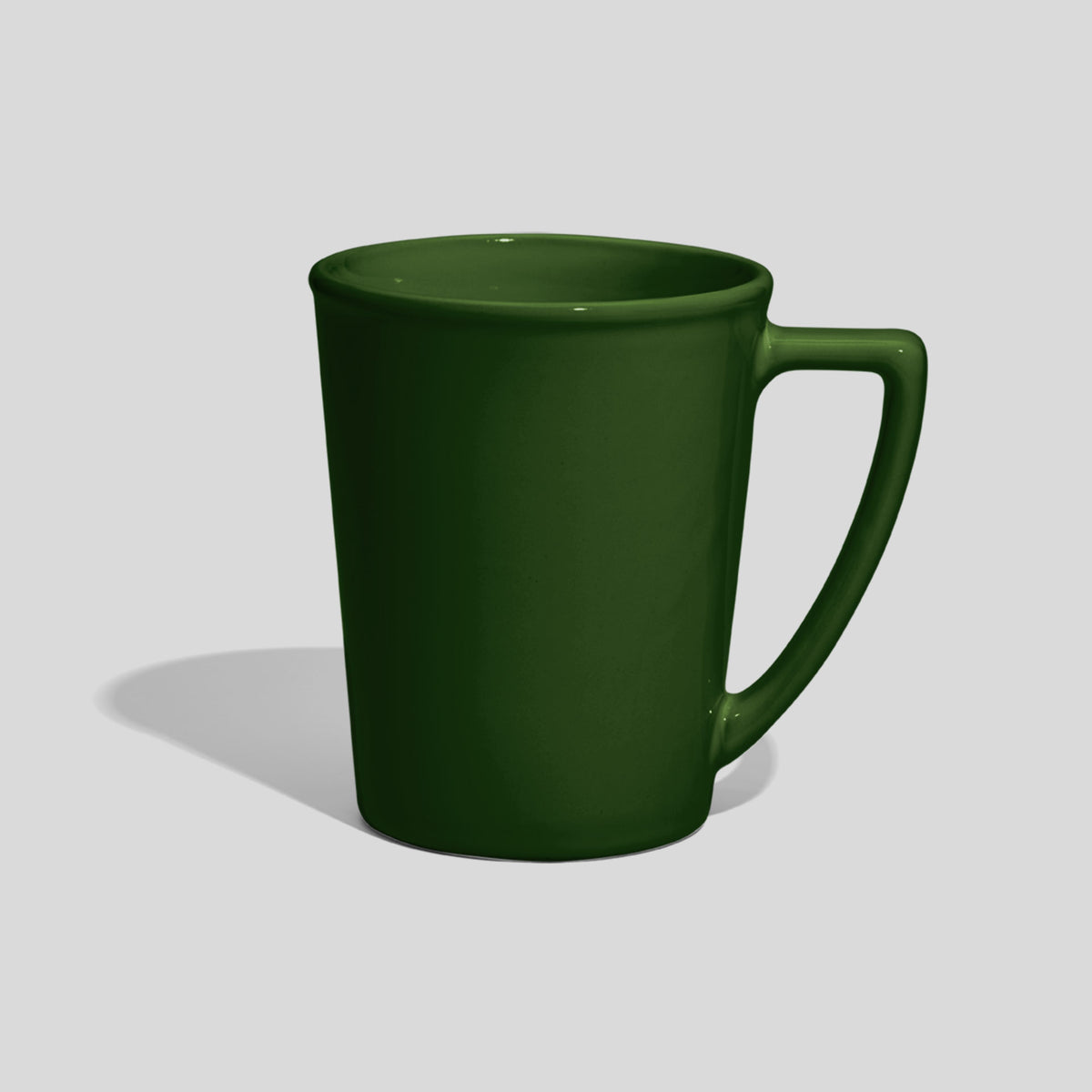 Konische Keramiktasse 280 ml mit Winkelhenkel – Tannengrün