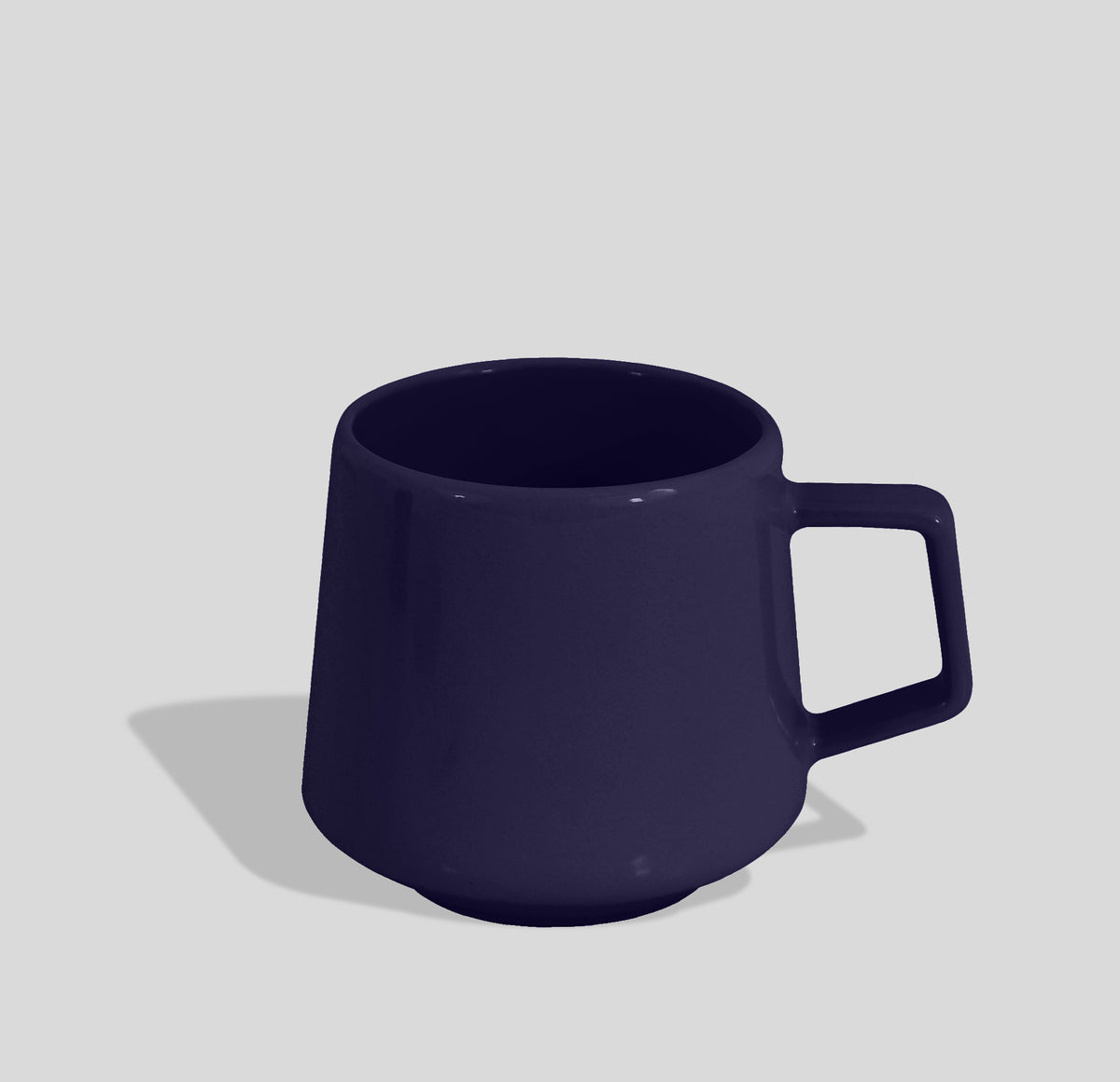 Konische Keramiktasse 300 ml mit Trapezhenkel – Nachtblau