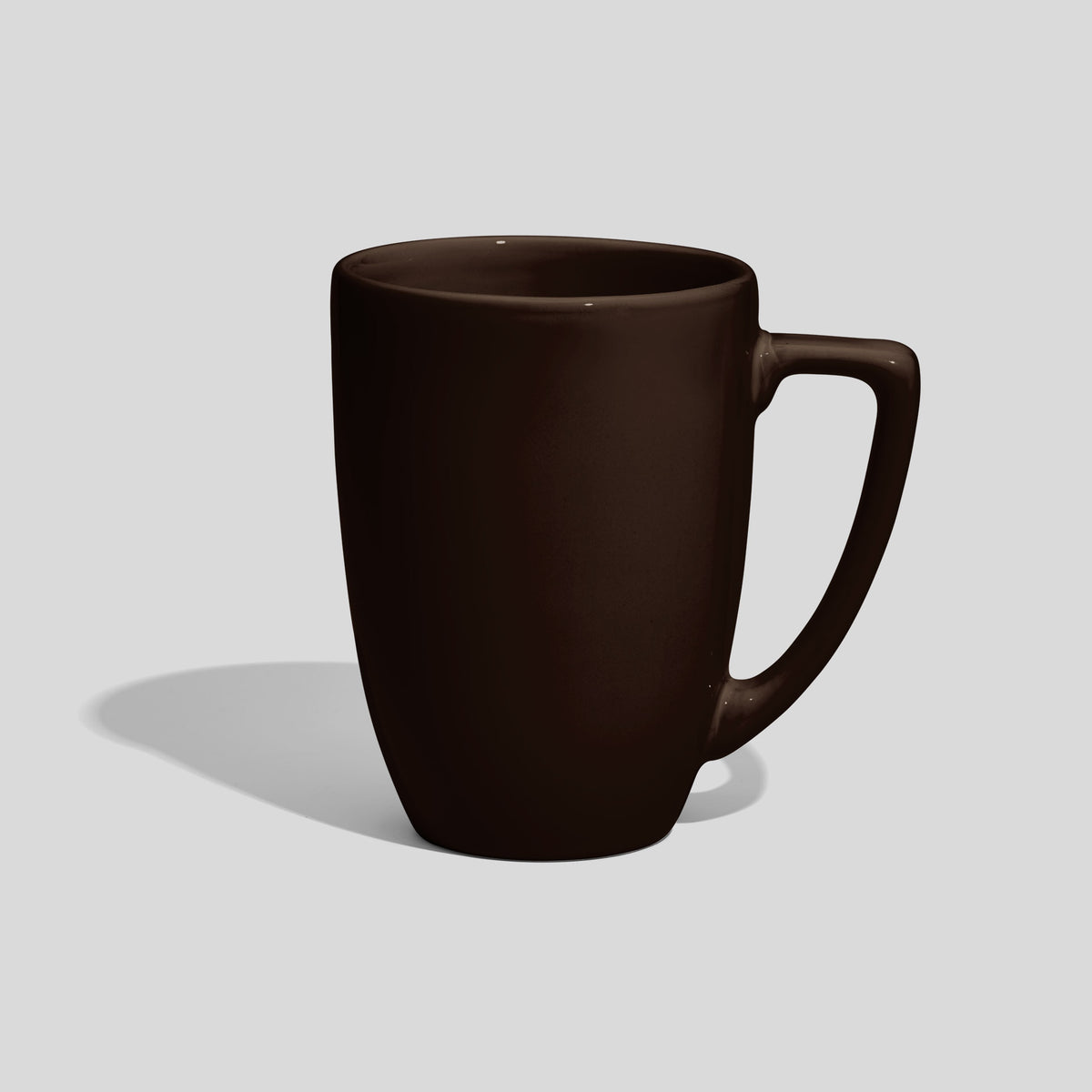 Konische Keramiktasse 330 ml mit eckigem Henkel – Dunkelbraun