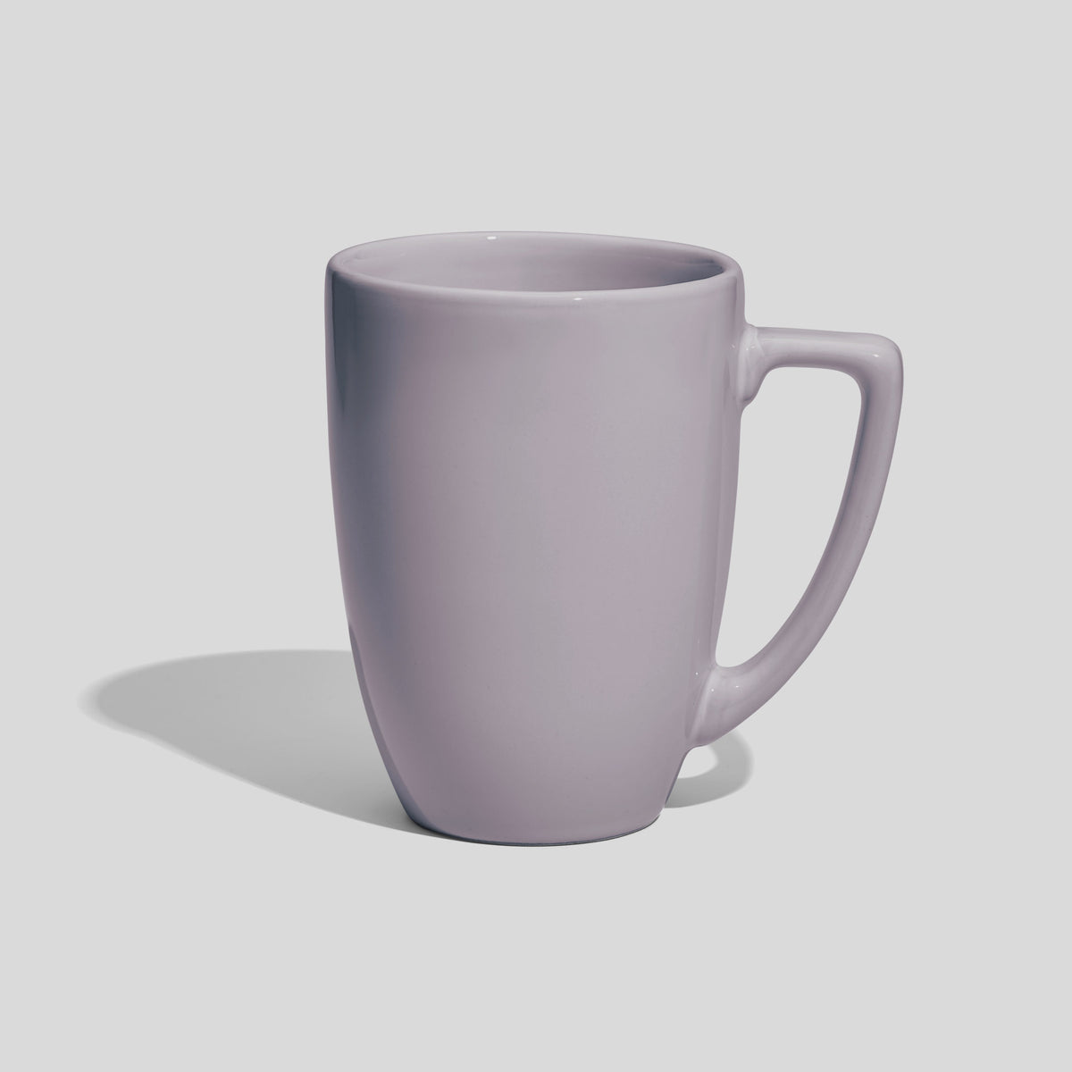Konische Keramiktasse 330 ml mit eckigem Henkel – Hellgrau