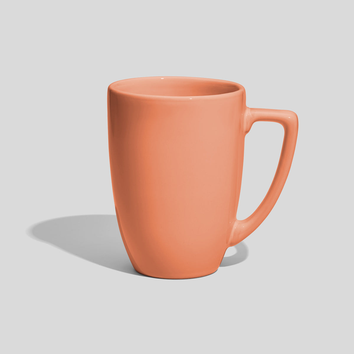 Konische Keramiktasse 330 ml mit eckigem Henkel – Lachs