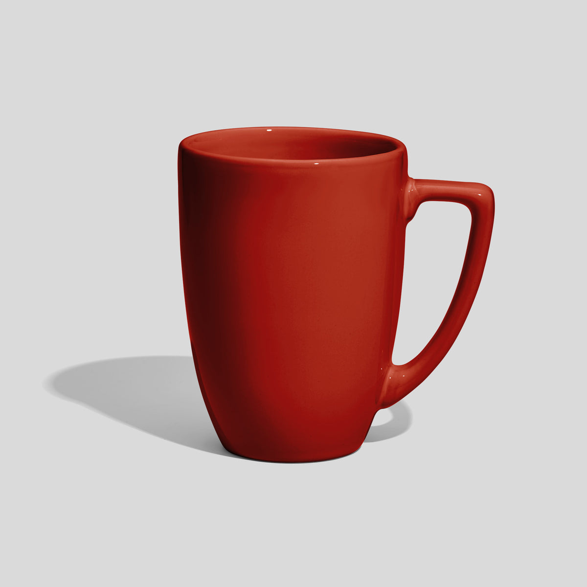 Konische Keramiktasse 330 ml mit eckigem Henkel – Rot