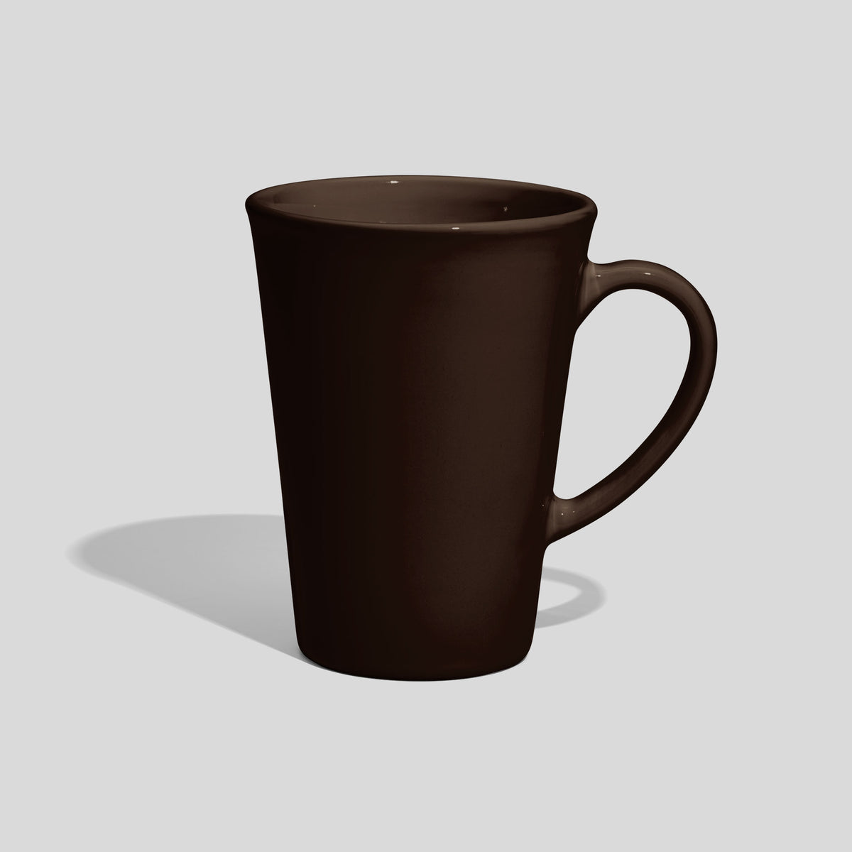 Konische Keramiktasse 380 ml mit Bogenhenkel – Dunkelbraun
