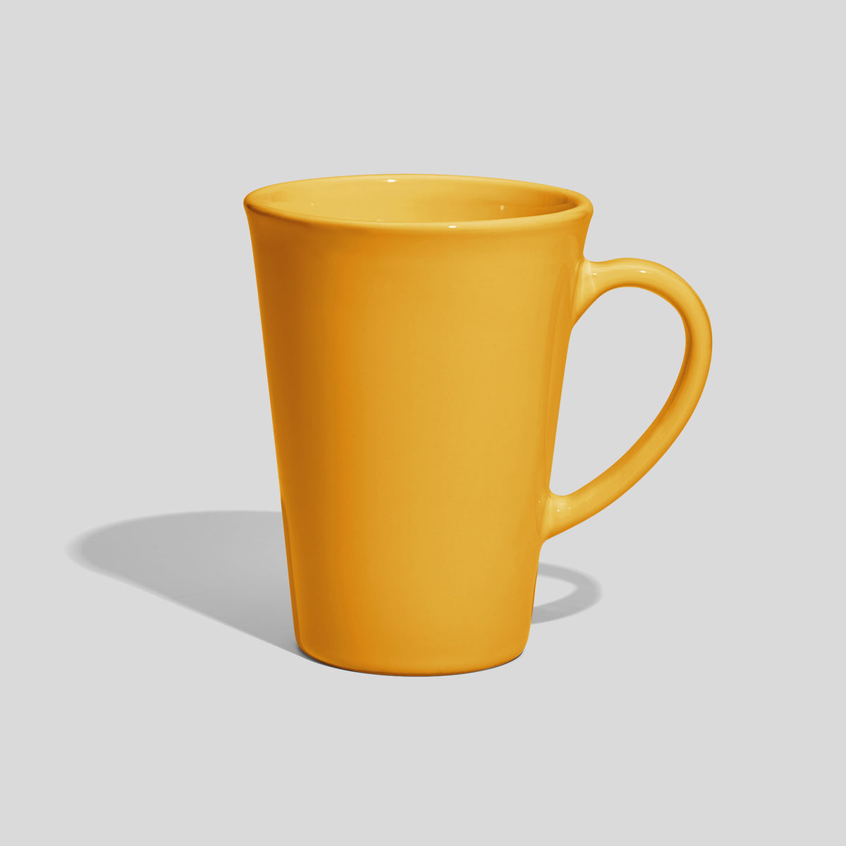 Konische Keramiktasse 380 ml mit Bogenhenkel – Gelb