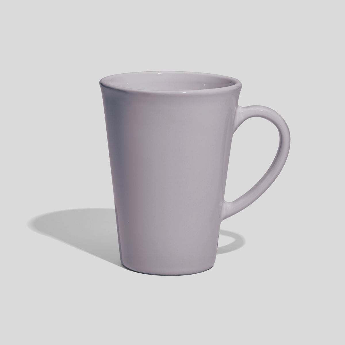 Konische Keramiktasse 380 ml mit Bogenhenkel – Hellgrau