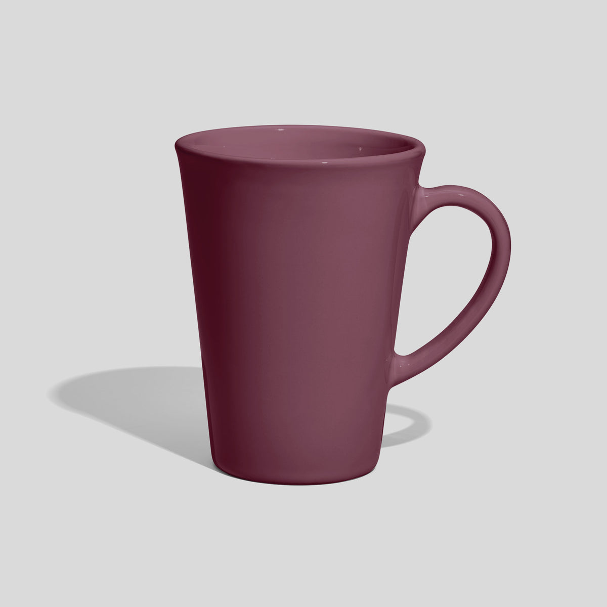 Konische Keramiktasse 380 ml mit Bogenhenkel – Mauve