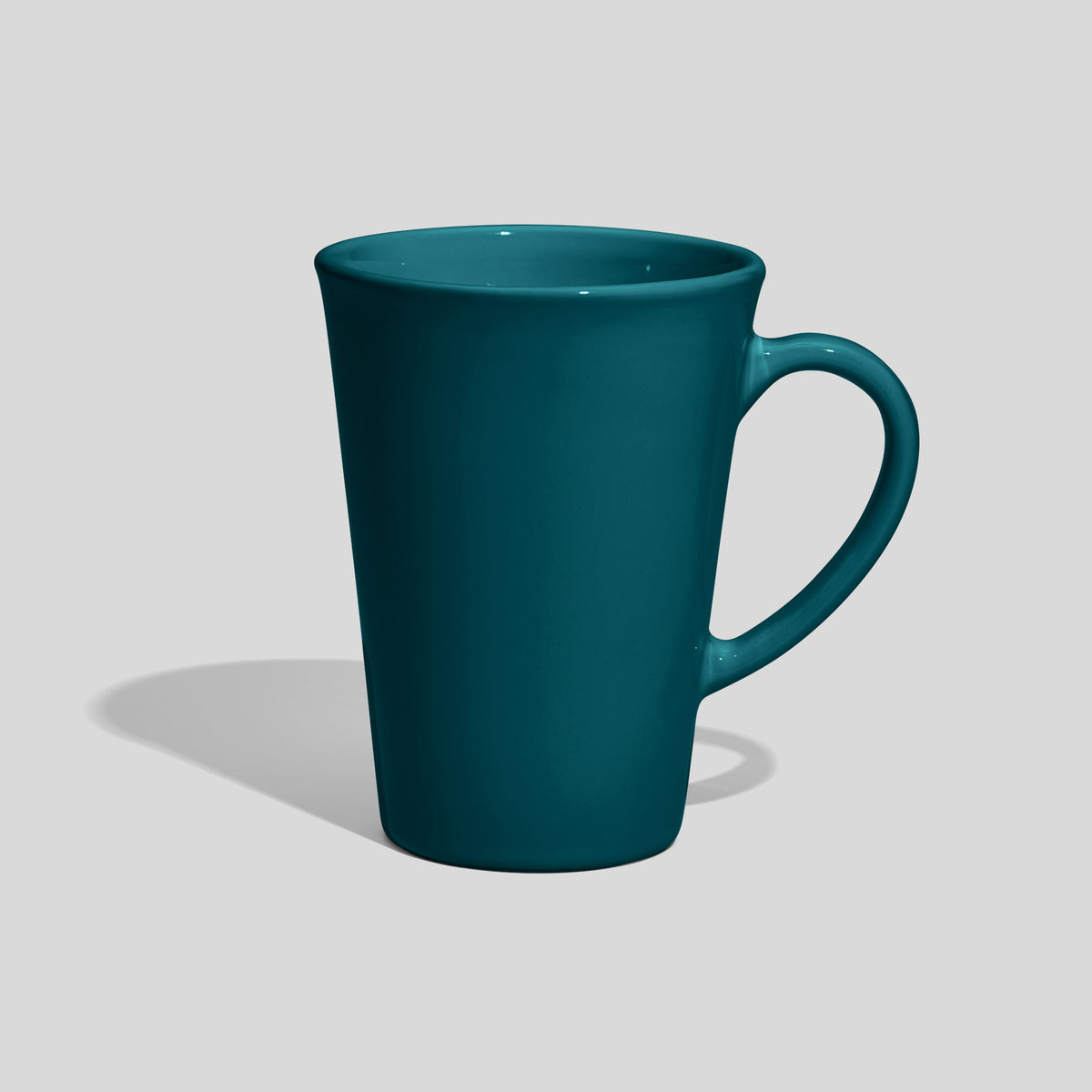 Konische Keramiktasse 380 ml mit Bogenhenkel – Petrol