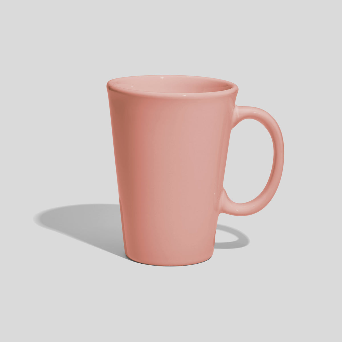 Konische Keramiktasse 380 ml mit ovalem Ringhenkel – Rosa