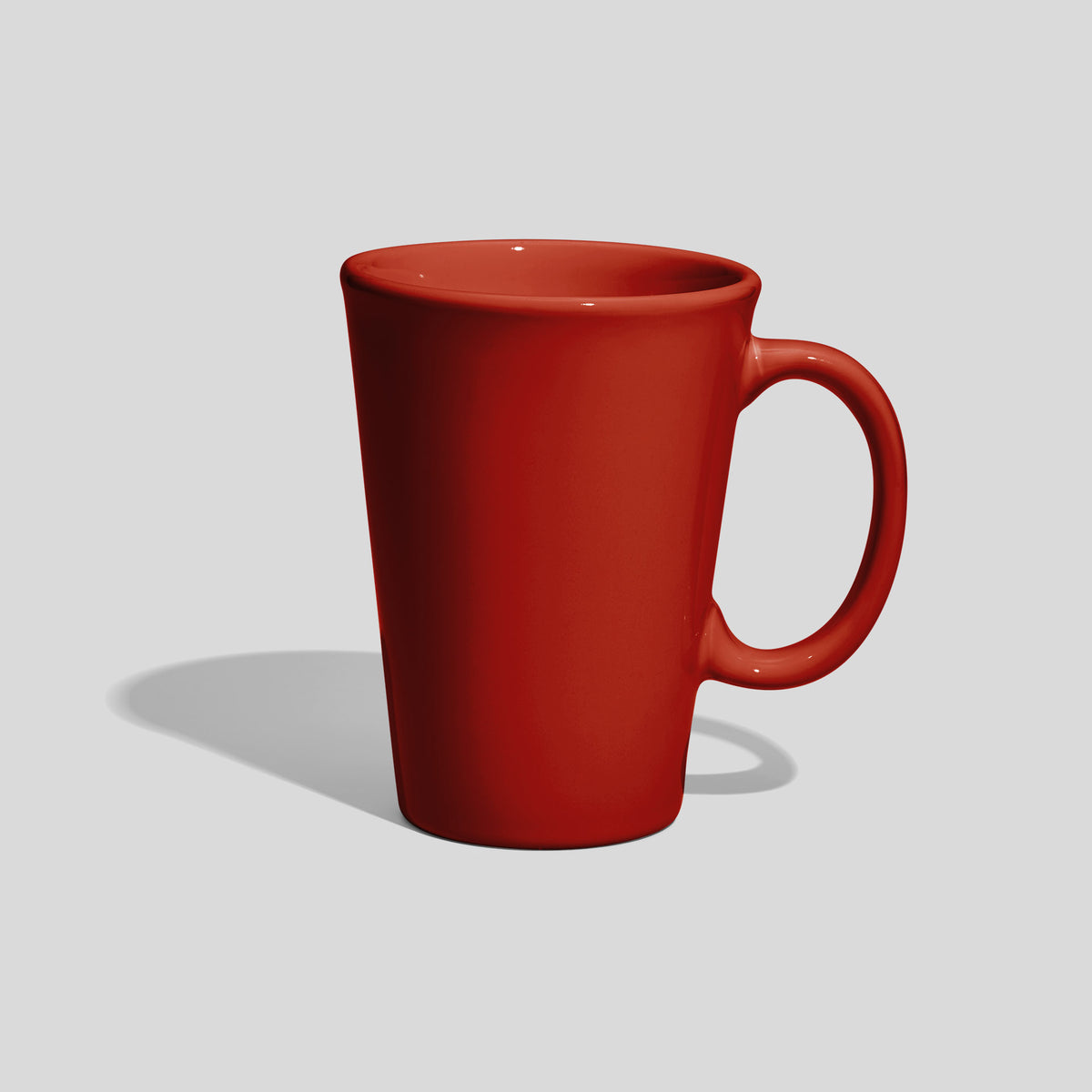 Konische Keramiktasse 380 ml mit ovalem Ringhenkel – Rot