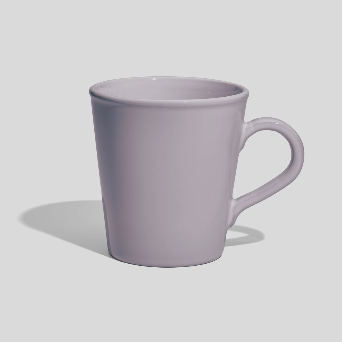 Konische Keramiktasse 460 ml mit Bogenhenkel – Hellgrau