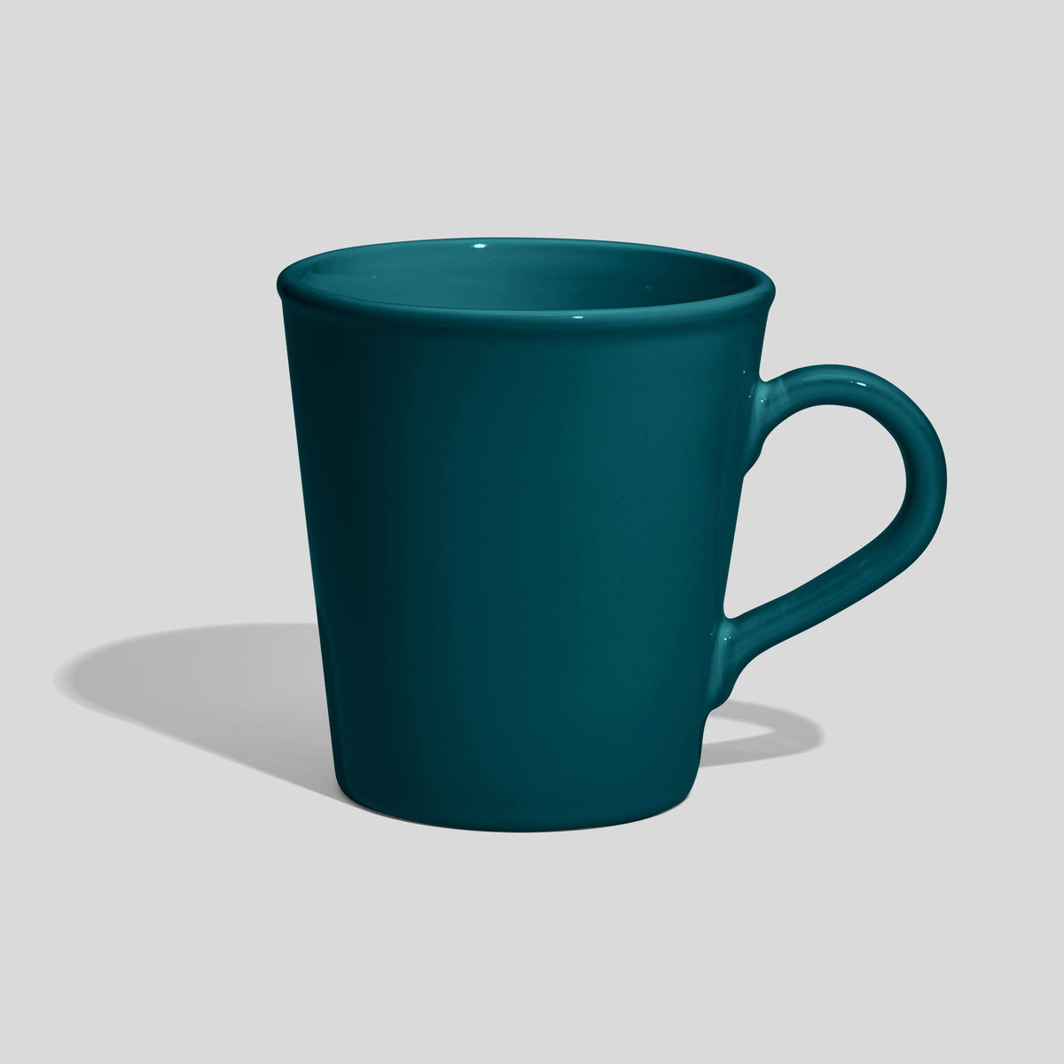 Konische Keramiktasse 460 ml mit Bogenhenkel – Petrol