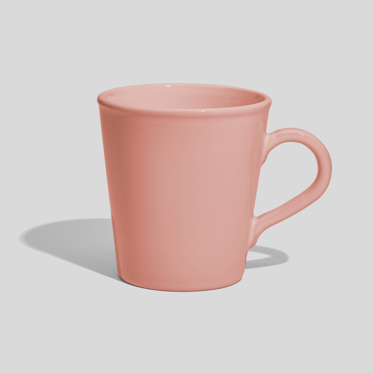 Konische Keramiktasse 460 ml mit Bogenhenkel – Rosa