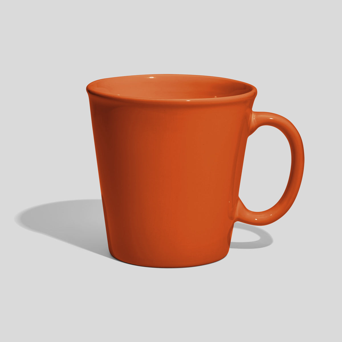 Konische Keramiktasse 600 ml mit großem Ringhenkel – Orange