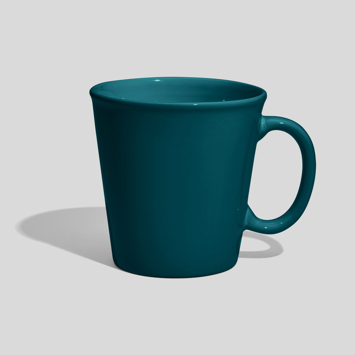 Konische Keramiktasse 600 ml mit großem Ringhenkel – Petrol