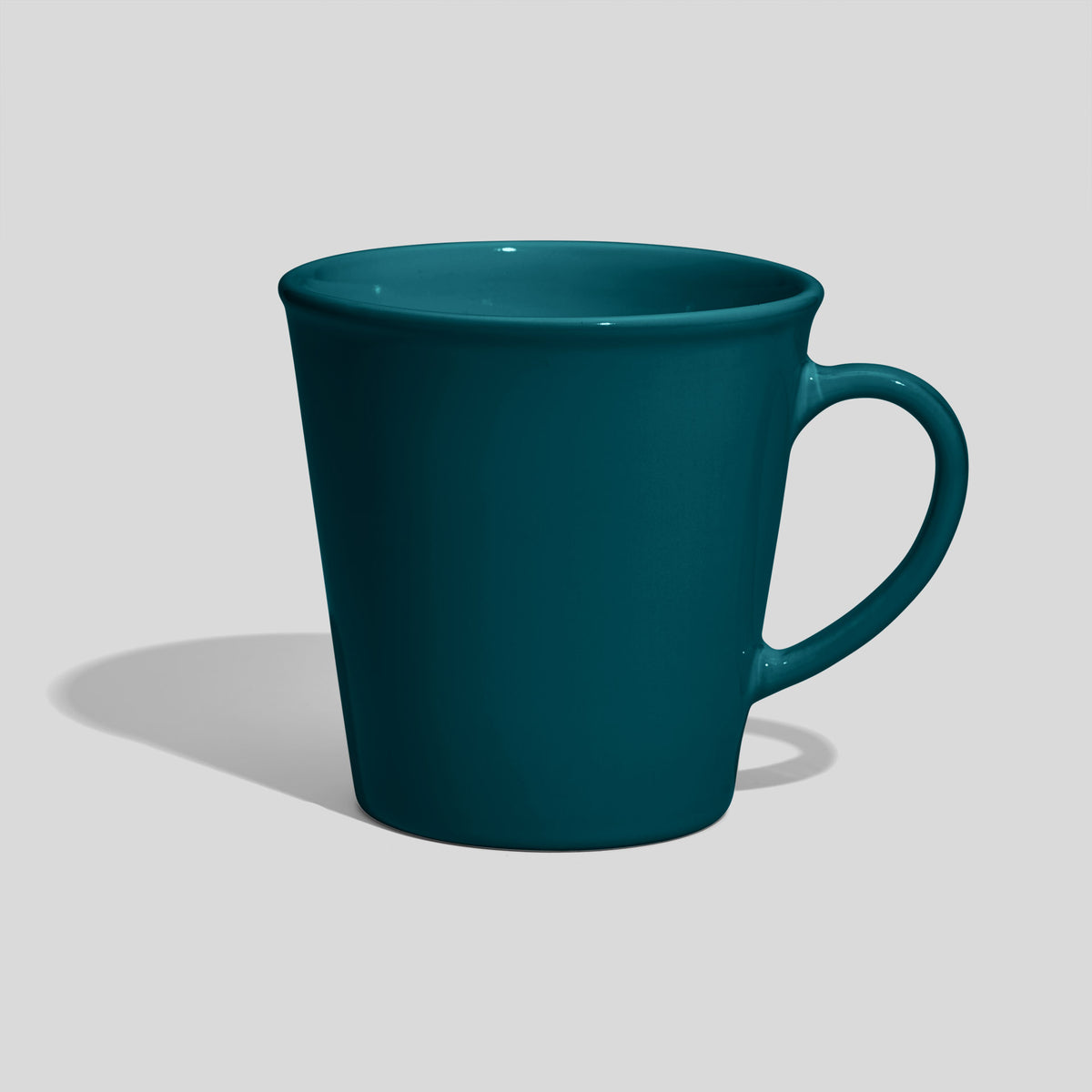 Konische Keramiktasse 600 ml mit weitem Rand – Petrol
