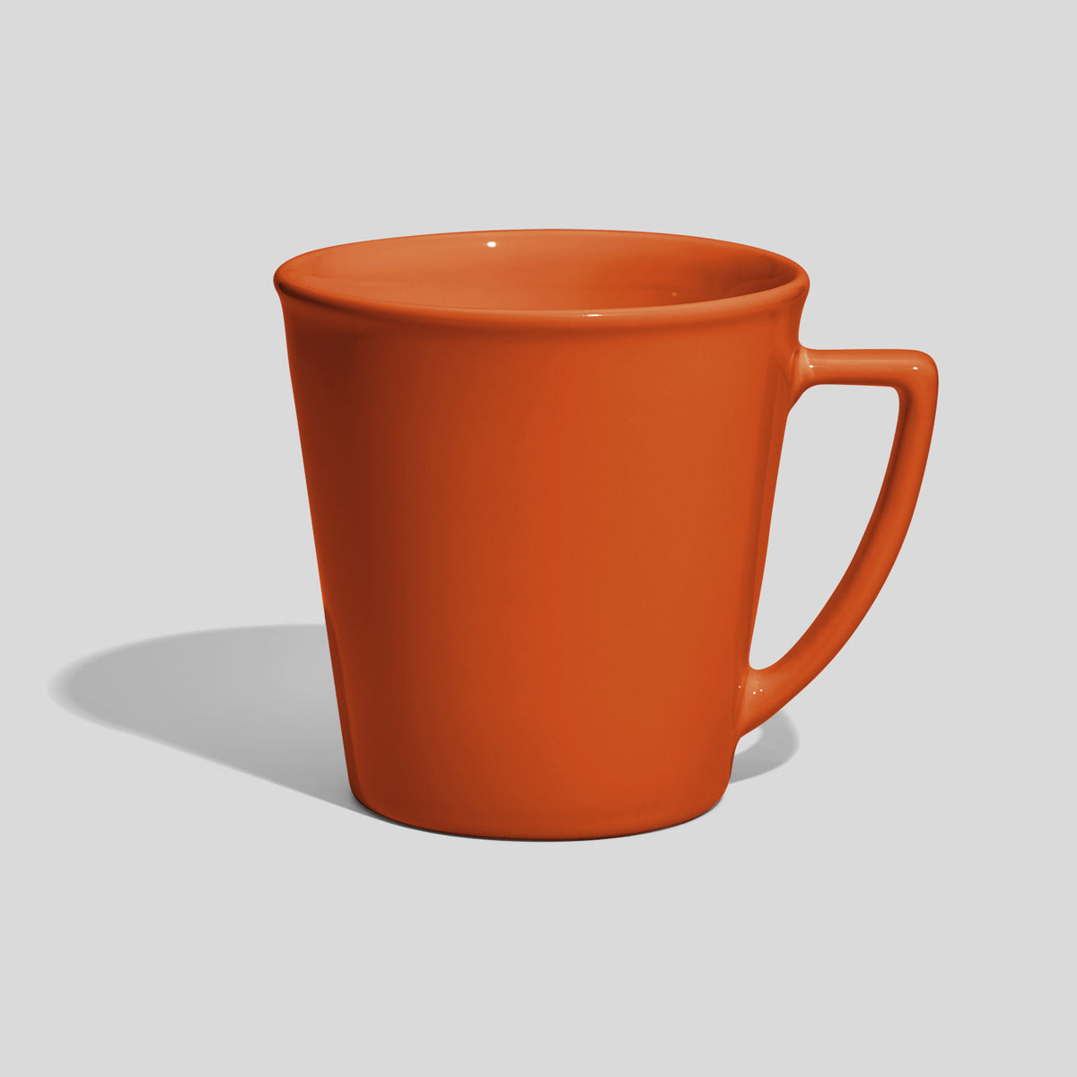 Konische Werbetasse 600 ml mit eckigem Henkel – Orange