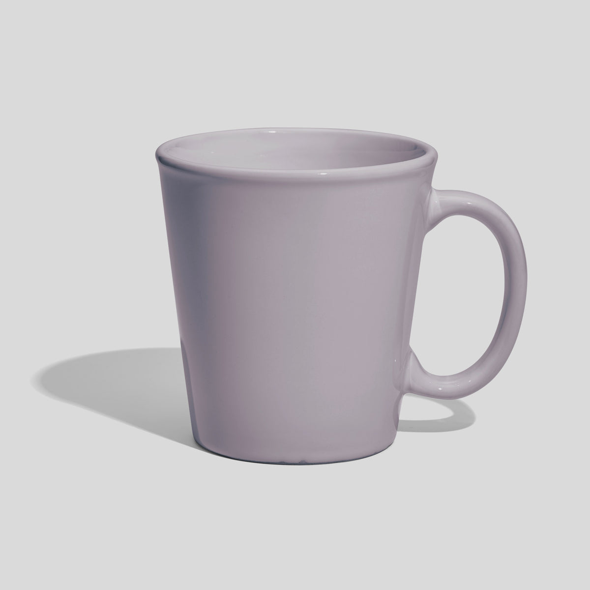 Konischer Kaffeebecher 460 ml mit ovalem Ringhenkel – Hellgrau