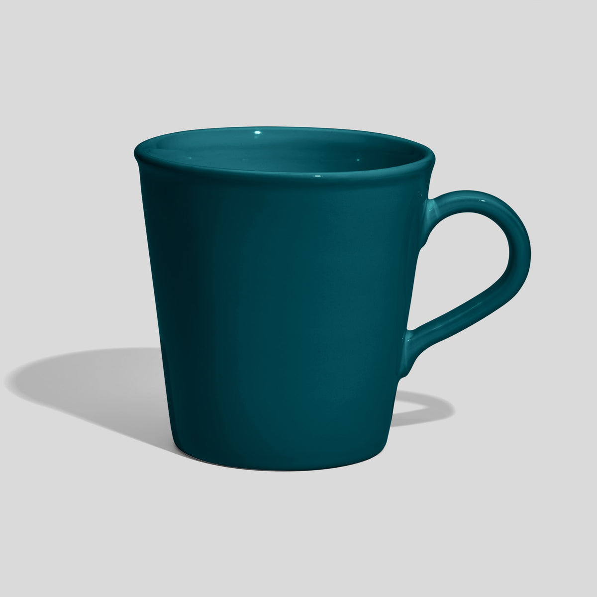 Konischer Kaffeebecher 600 ml mit kleinem Bogenhenkel – Petrol