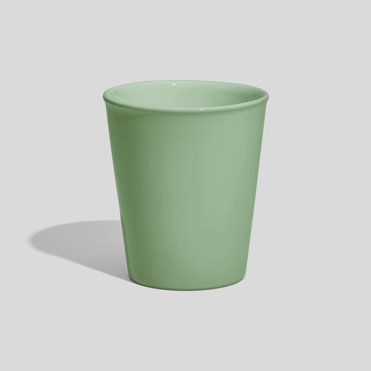 Konischer Keramikbecher 280 ml ohne Henkel – Mintgrün