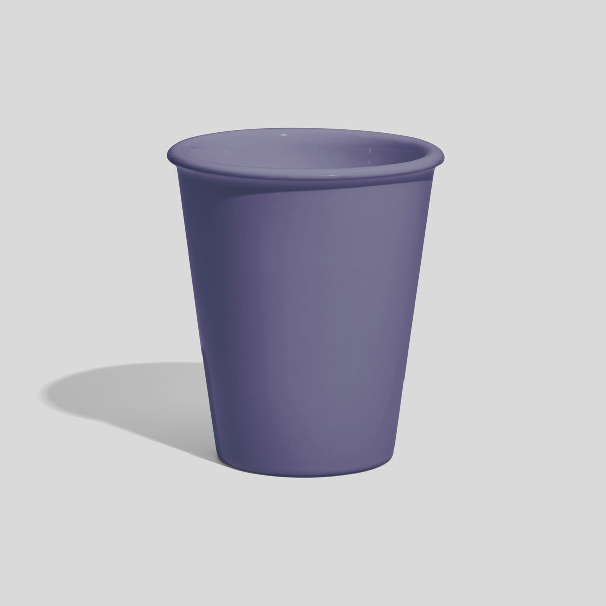 Konischer Keramikbecher 350 ml ohne Henkel mit Wulstrand – Lavendel